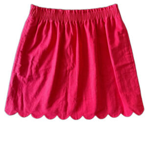 J.Crew Red Scallop Linen Blend Skirt Women's 10